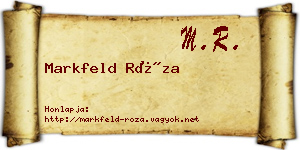 Markfeld Róza névjegykártya